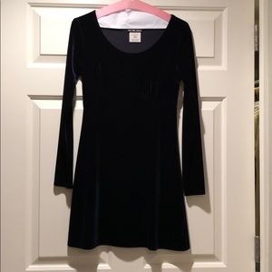 Blue velvet long sleeve dress size S
